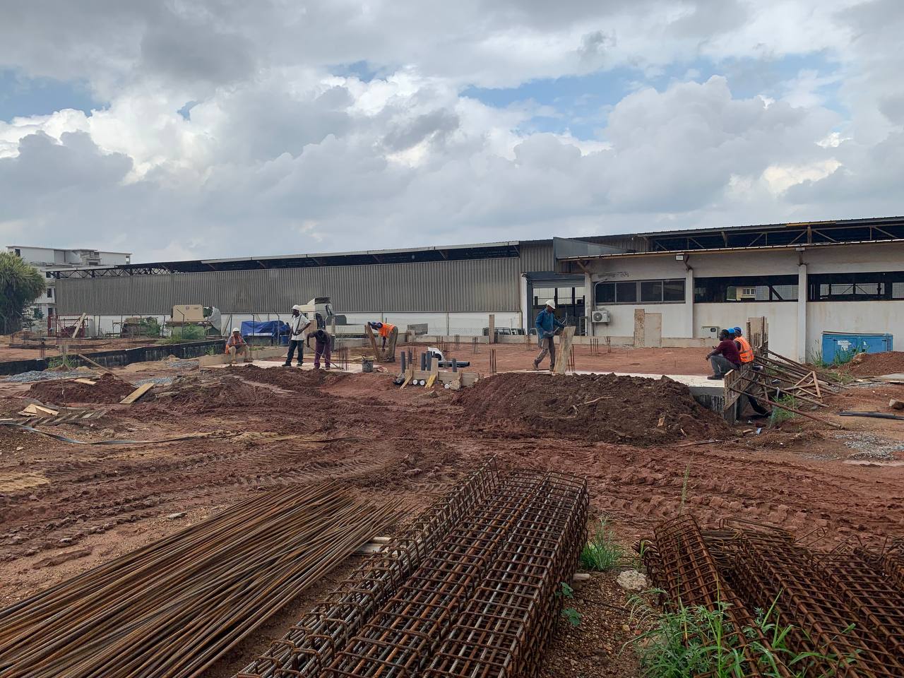 Civil and structural foundation works on site