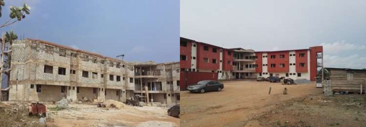 3-storey residential building before and after