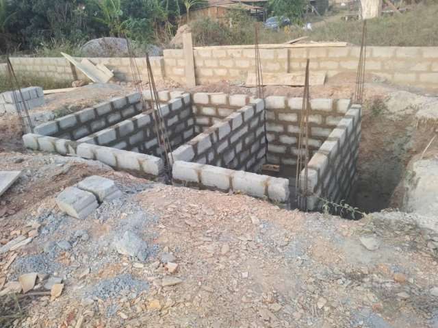 Foundation blockwork on site